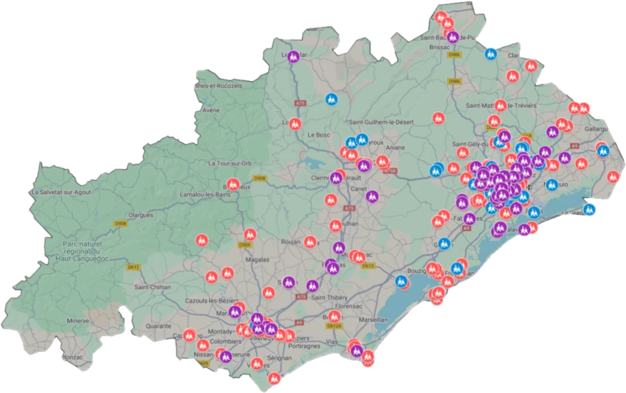 Carte Halte Pouce interventions en 2025